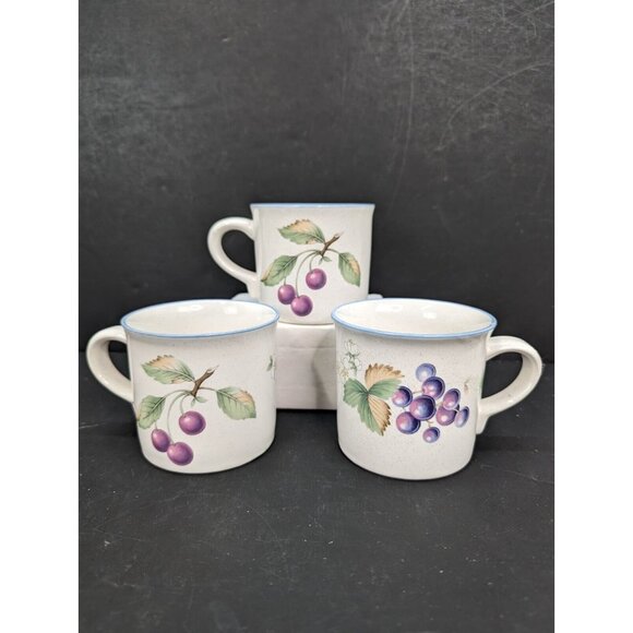 Savoir Vivre Luscious JJ017 8 Oz Coffee/Tea Mug w/Cherry Design Lot of 3 - Picture 1 of 7